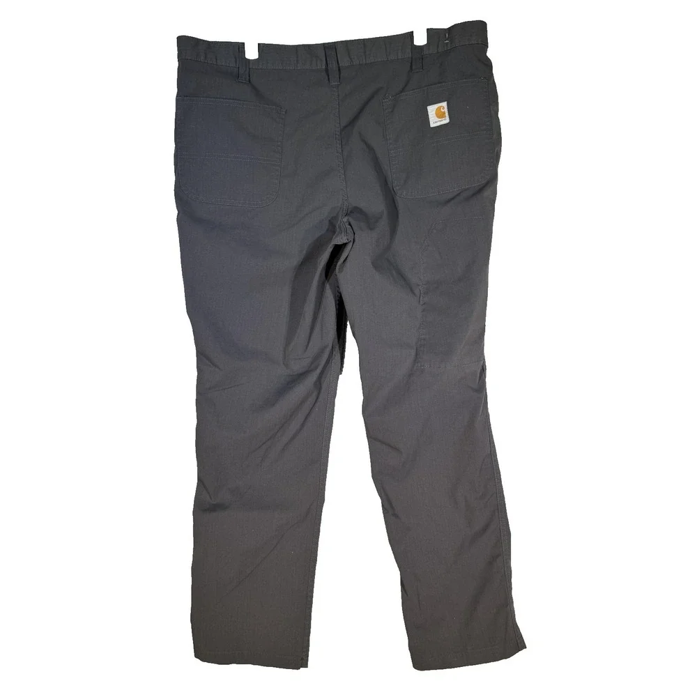 Carhartt Pants Mens 38x32 Gray Relaxed Fit Ripstop Utility Workwear Stain Zip